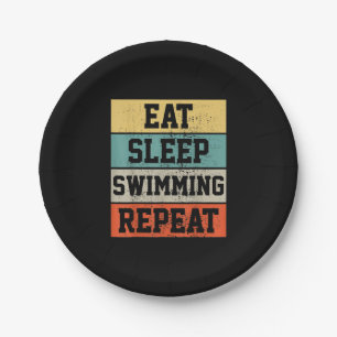 Schwimmen Schwimmer Geschenk Pappteller