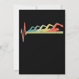 Schwimmen Schwimmer Herzschlag Geschenk Premium Feiertagskarte