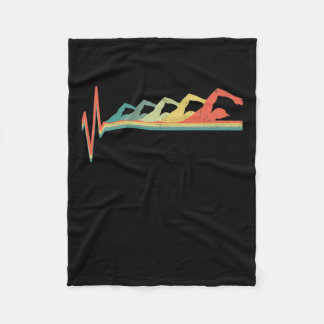 Schwimmen Schwimmer Herzschlag Geschenk Premium Fleecedecke