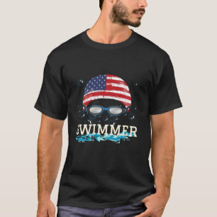 Schwimmen Schwimmer Schwimmen Sport Usa Fahne Cap T-Shirt