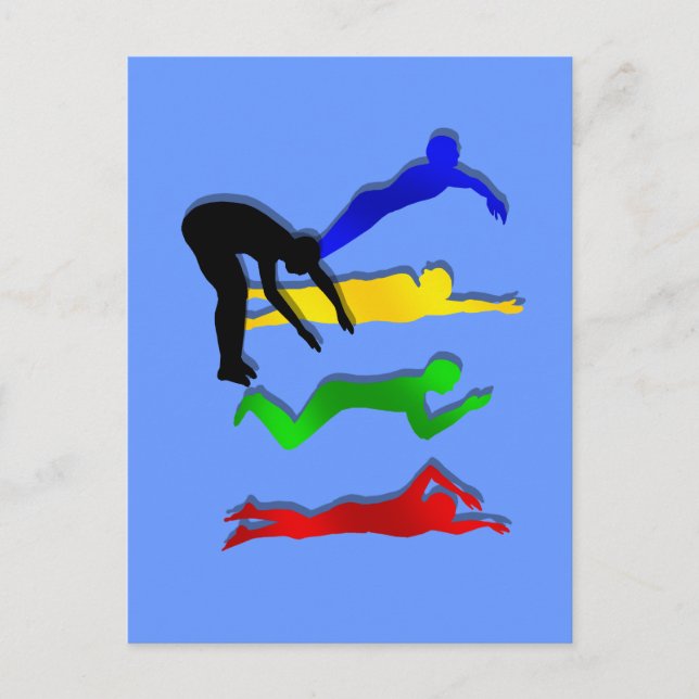 Schwimmen Schwimmer Wassersport Schwimmen Postkarte (Vorderseite)