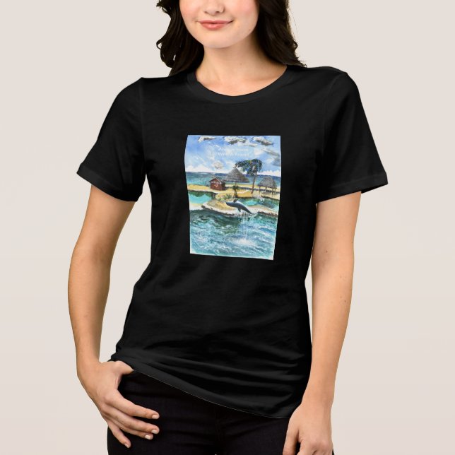 Schwimmen Sie immer mit einem Freund Tri-Blend Shirt (Vorderseite)