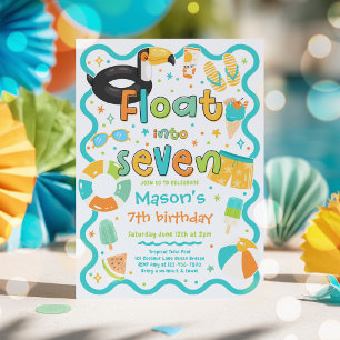 Schwimmen Sie in die sieben Sommer-Poolparty 7. Ge Einladung