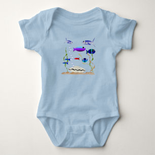 Schwimmen Sie mit dem Baby Bodysuit Fish Strampler