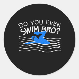 Schwimmen Sie sogar in der Bro und trainieren Sie Runder Aufkleber