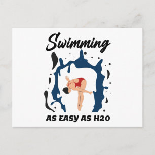 Schwimmen so leicht wie H2O - Lustiges Schwimmdesi Postkarte