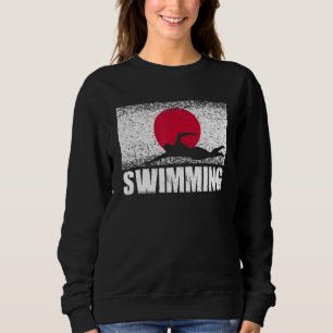 Schwimmen Sport Japan Flagge Japanisch Schwimmer Sweatshirt