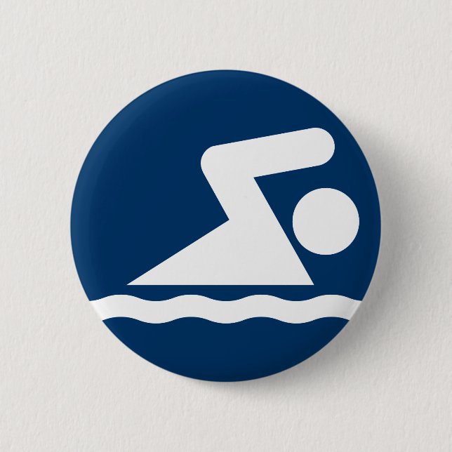 Schwimmen-Symbol-Knopf Button (Vorderseite)