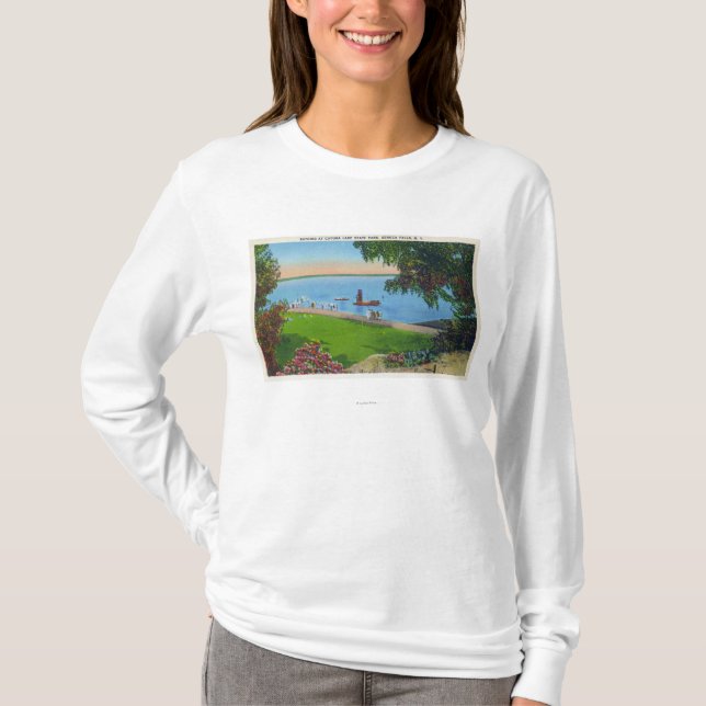 Schwimmen-Szene am Cayuga See-Staats-Park T-Shirt (Vorderseite)