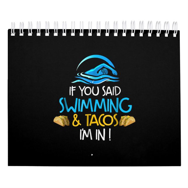 Schwimmen Taco Lover Funny Swimming Team Männer Fr Kalender (Titelbild)