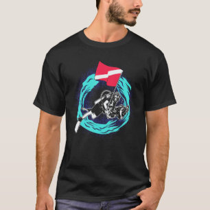 Schwimmen Taucherflagge Ozean Unterwasser-Tauchen T-Shirt