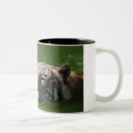 Schwimmen-Tiger-Tasse Zweifarbige Tasse