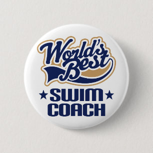 Schwimmen-Trainer-Geschenk Button