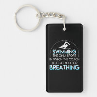 Schwimmen-Trainer-Schreie Sie für die Atmung