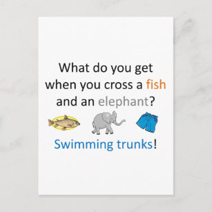 Schwimmen Trunker Postkarte
