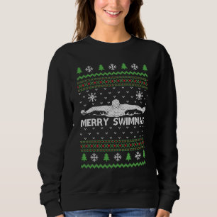 Schwimmen Ugly Sweater Weihnachten Sweatshirt