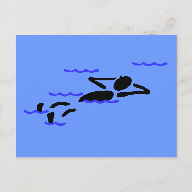 SCHWIMMEN UND ENTLADEN POSTKARTE (Vorderseite)