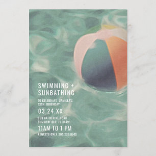 Schwimmen und Sonnenbaden Einladung