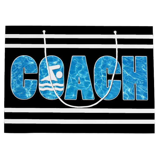 Schwimmen und Tauchen Coach - Kundenspezifisches F Große Geschenktüte (Vorderseite)
