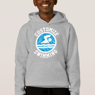 Schwimmen und Tauchen von Jungen mit eigenem Teamn Hoodie