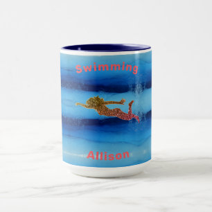 Schwimmen unter Wasser Funkelnd Baden Tasse