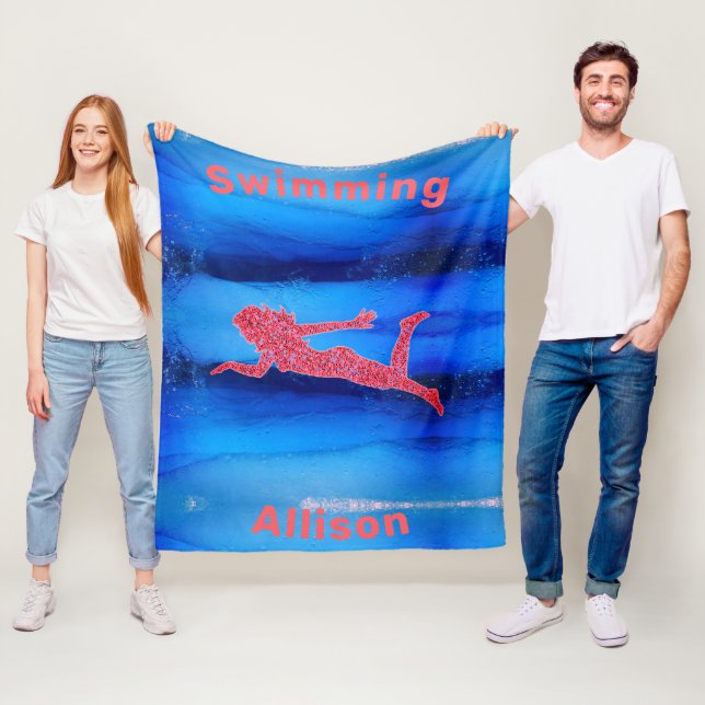 Schwimmen unter Wassermädchen Fleece Blanket (Beispiel)