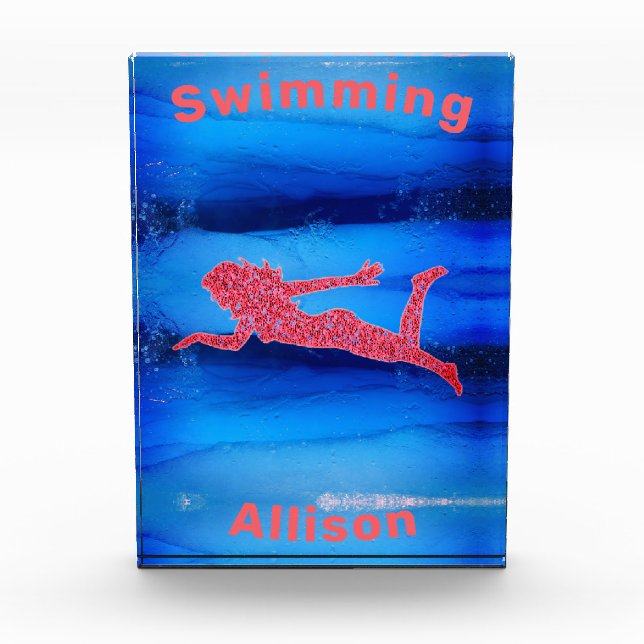 Schwimmen unter Wassermädchen Fotoblock (Vorderseite)