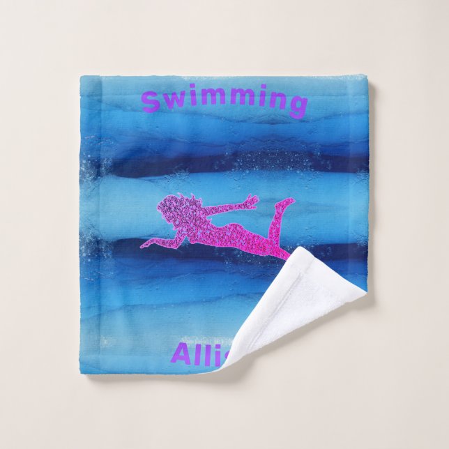 Schwimmen unter Wassermädchen Waschlappen (Waschlappen)