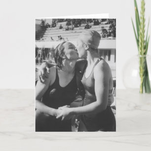 Schwimmen-Valentinstag-Karte Feiertagskarte