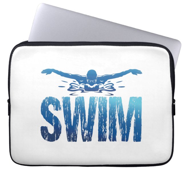 Schwimmen - Vintages Baden Laptopschutzhülle (Vorderseite)