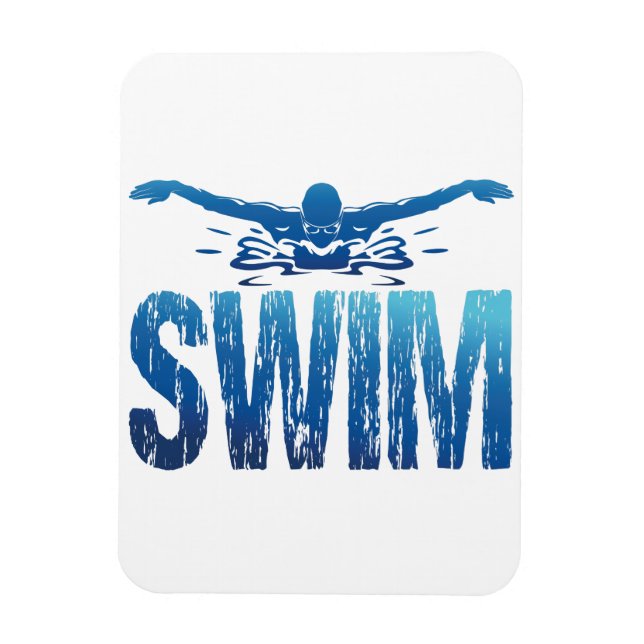 Schwimmen - Vintages Baden Magnet (Vertikal)