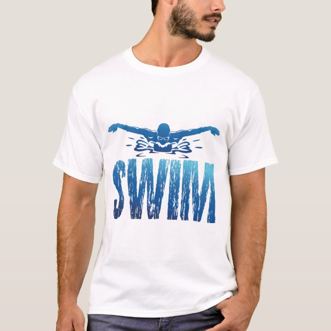 Schwimmen - Vintages Baden T-Shirt (Vorderseite)