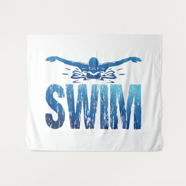 Schwimmen - Vintages Baden Wandteppich (Vorderseite (Horizontal))