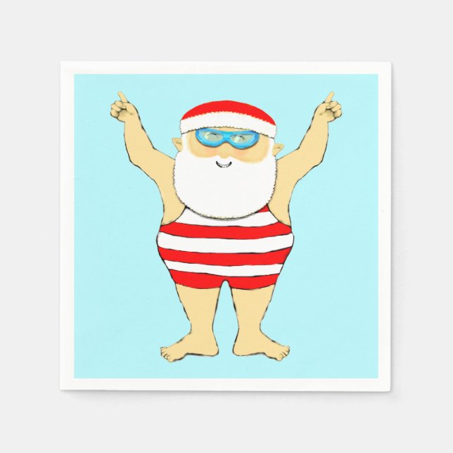 Schwimmen Weihnachten Serviette (Vorderseite)