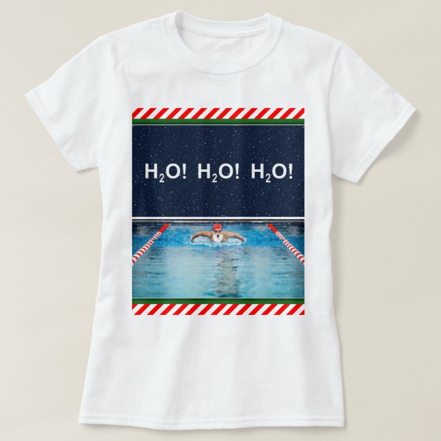 Schwimmen Weihnachten T-Shirt (Design vorne)