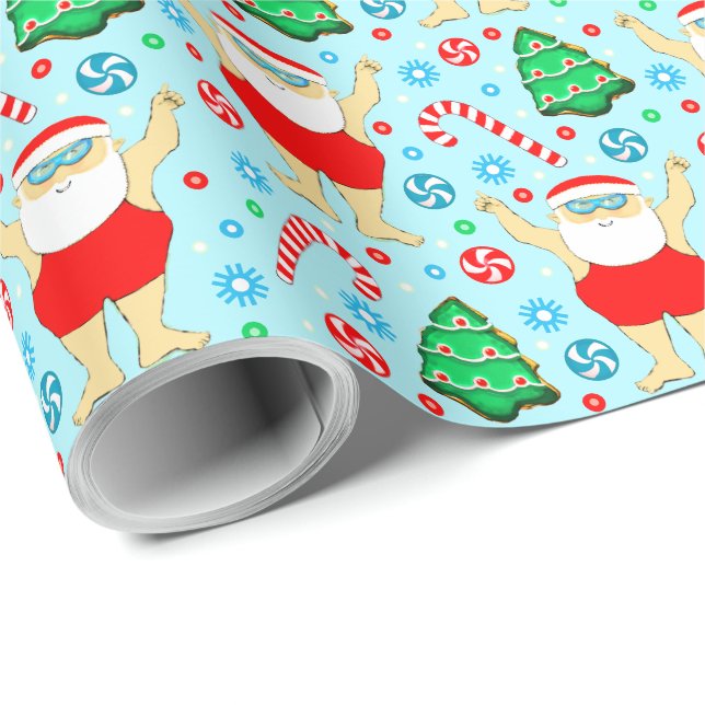 Schwimmen Weihnachten Weihnachtsgeschenk Wrapping  Geschenkpapier (Rolleneckpunkt)