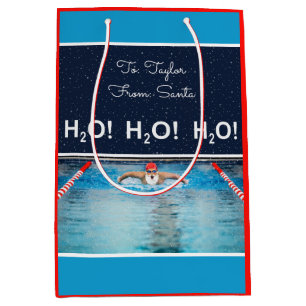 Schwimmen Weihnachts Mittlere Geschenktasche Geschenktüte