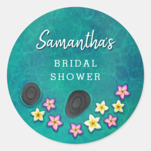 Schwimmende Blumen-Spa-Party-Aufkleber Runder Aufkleber