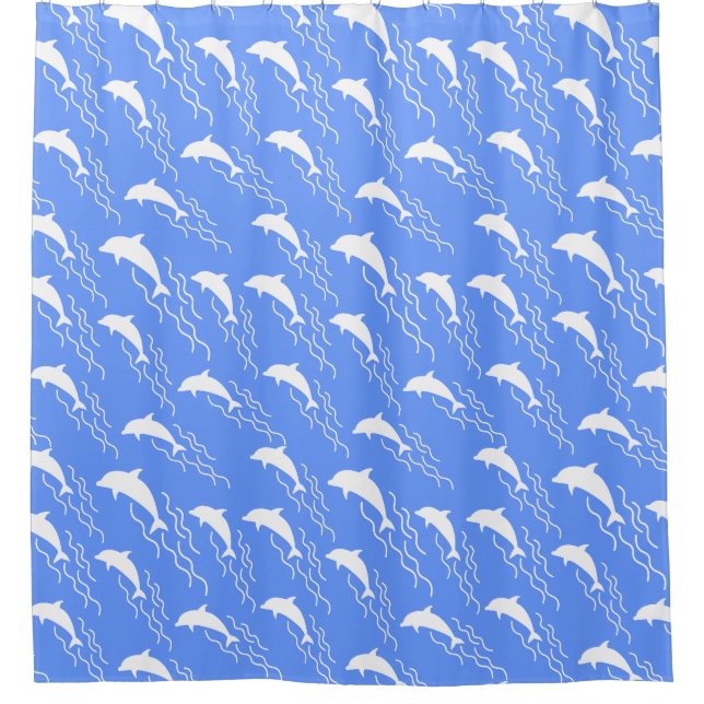 Schwimmende Delfine Design  Duschvorhang (Vorderseite)