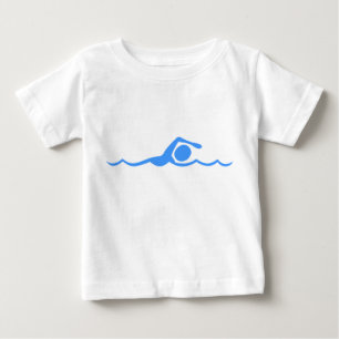 Schwimmende Figur - Babyblau Baby T-shirt
