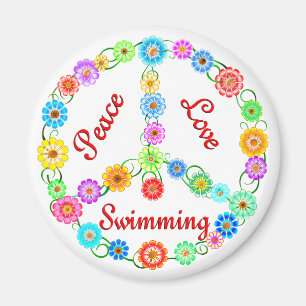 Schwimmende FriedensLiebe Magnet