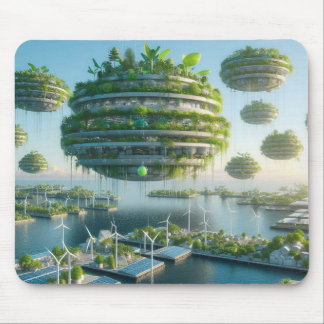 Schwimmende Gärten von Morgen Mousepad