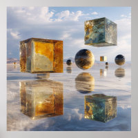 Schwimmende geometrische Wunderwerke über Wasser