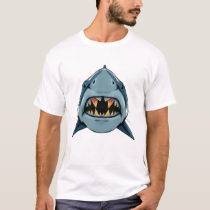 Schwimmende Hai-Gesichtskunst T-Shirt