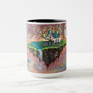 Schwimmende Insel Fantasy-Kunst Tasse