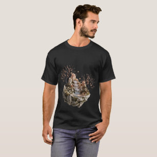 Schwimmende Insel Wasserfall Zen-Garten T-Shirt