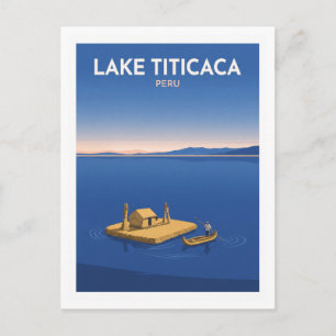 Schwimmende Inseln von Uros, Titicacasee Puno Peru Postkarte