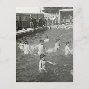 Schwimmende Jungen, ca. 1920 Postkarte