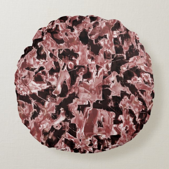 Schwimmende Kupfer- oder Felsschaufeln über dunkel Rundes Kissen (Vorderseite)