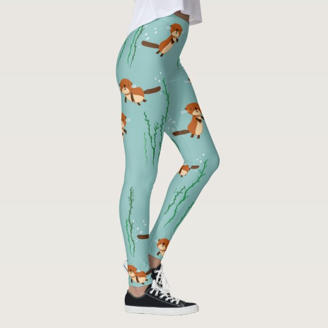 Schwimmende Otter Leggings (Rechts)